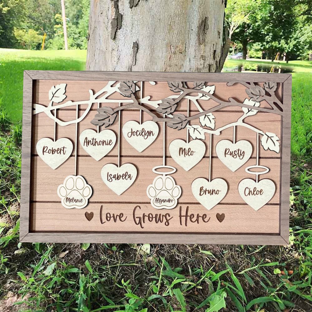 Family Tree Wood Frame - Fully Customized Mother's Day Gift