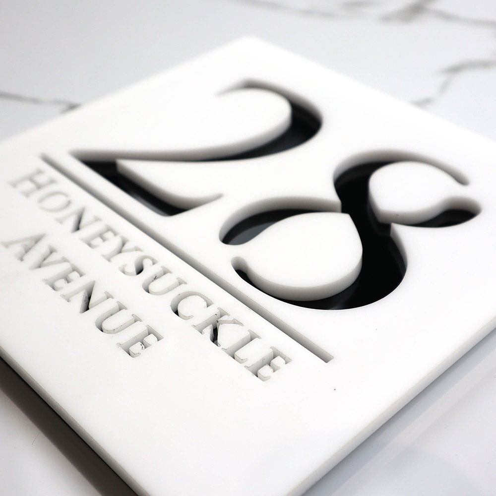 Personalised Laser Cut Matt Mirror Door Plaques Signs