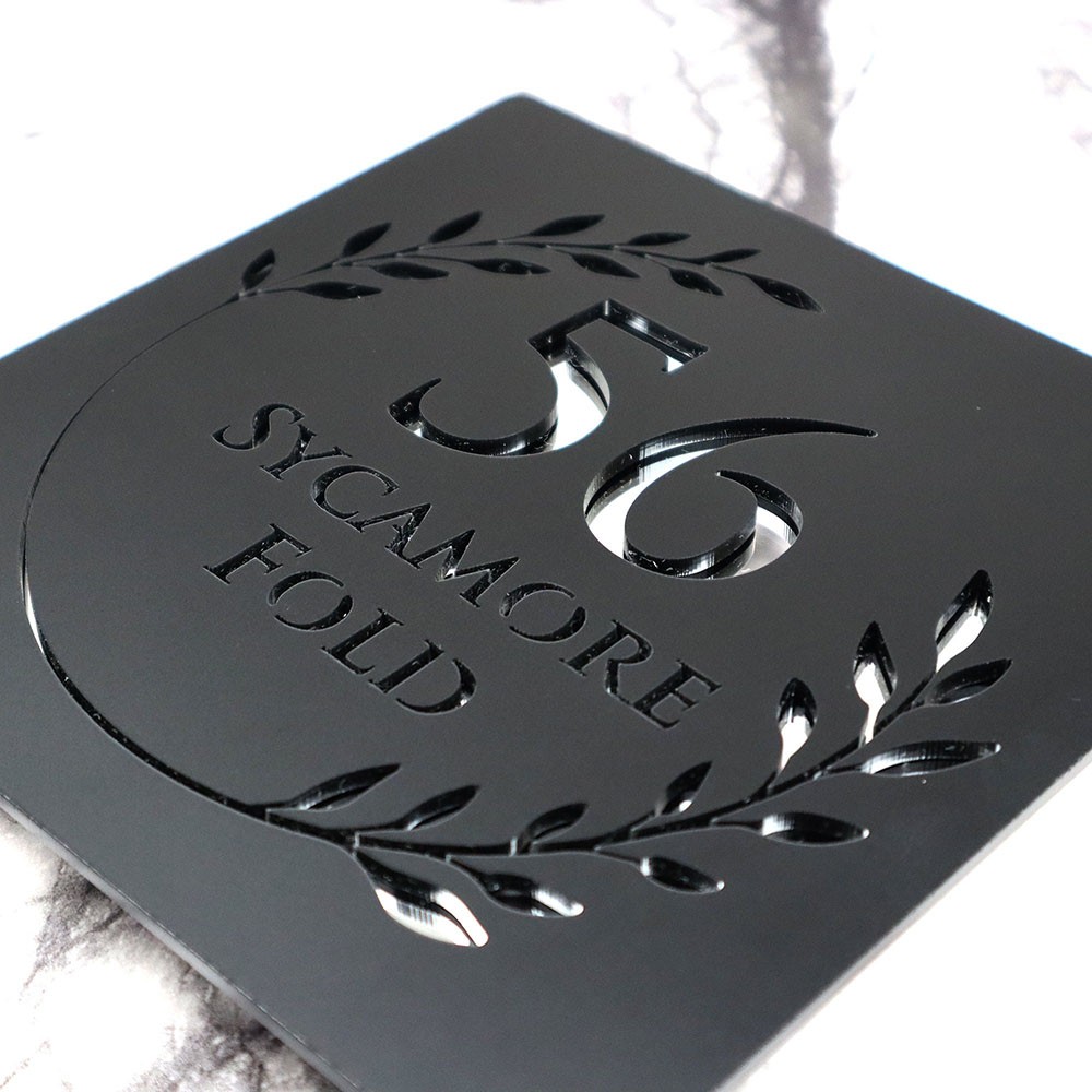 Personalised Laser Cut Matt Mirror Door Plaques Signs