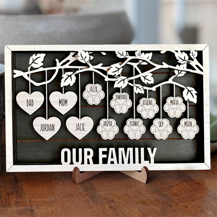 Family Tree Wood Frame - Fully Customized Mother's Day Gift