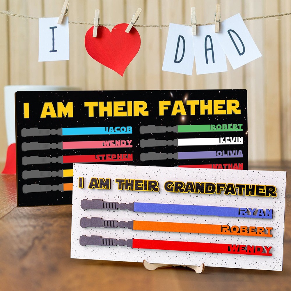 "I Am Their Father" Personalized Lightsaber Sign for Dad