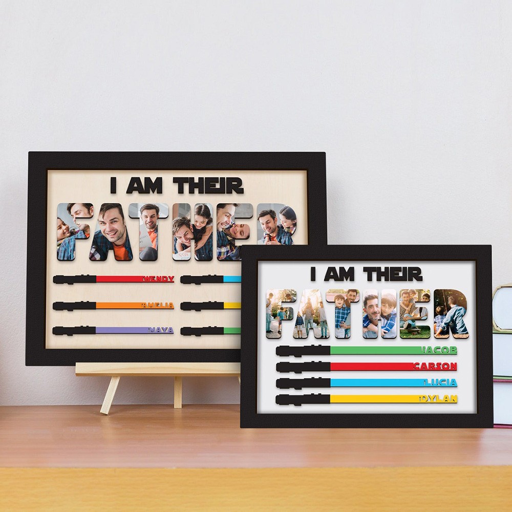 "I Am Their Father" Personalized Lightsaber Sign for Dad
