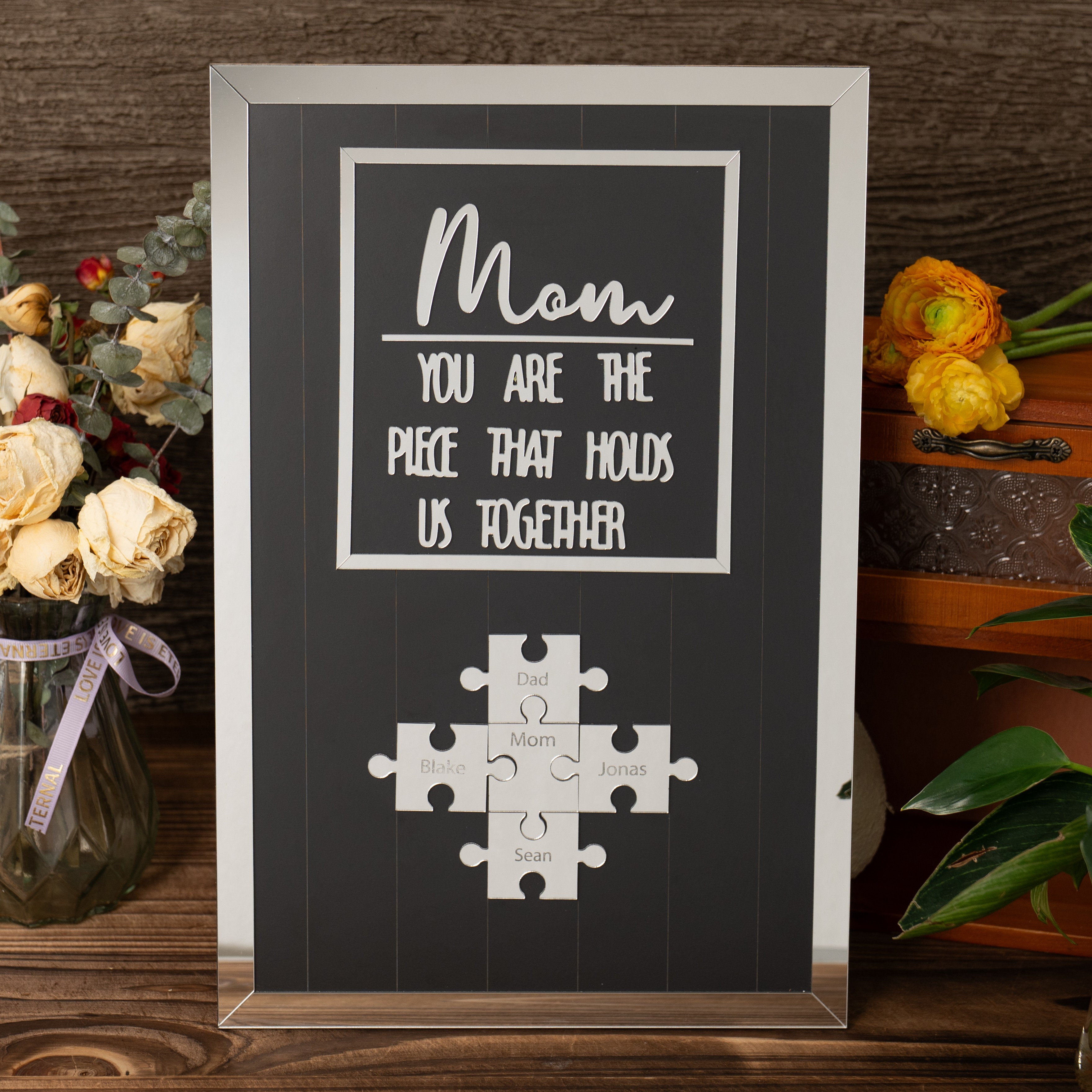 Mom You Are The Piece That Holds Us Together Wooden Puzzle Piece