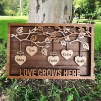 Family Tree Wood Frame - Fully Customized Mother's Day Gift