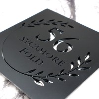 Personalised Laser Cut Matt Mirror Door Plaques Signs