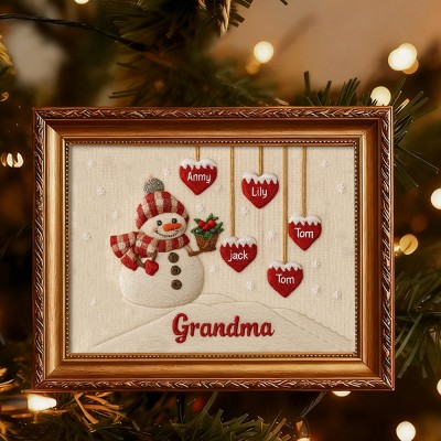 Personalized Embroidery Family Wood Frame Christmas Gift