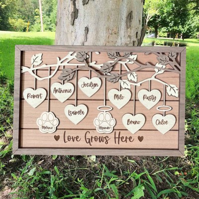 Family Tree Wood Frame - Fully Customized Mother's Day Gift