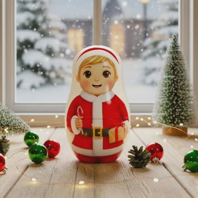 Personalized Portrait Nesting Doll for Parents Kids Couples