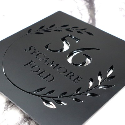 Personalised Laser Cut Matt Mirror Door Plaques Signs