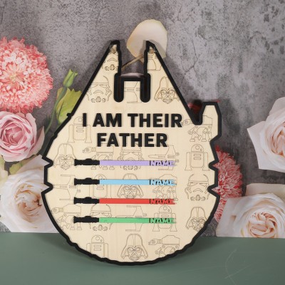 "I Am Their Father" Personalized Lightsaber Sign for Dad