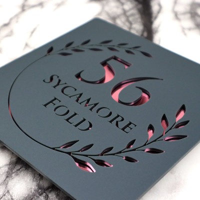 Personalised Laser Cut Matt Mirror Door Plaques Signs