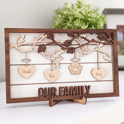 Family Tree Wood Frame - Fully Customized Mother's Day Gift