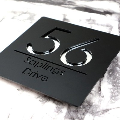 Personalised Laser Cut Matt Mirror Door Plaques Signs