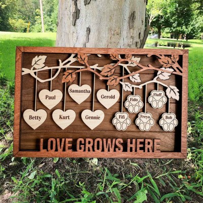 Family Tree Wood Frame - Fully Customized Mother's Day Gift