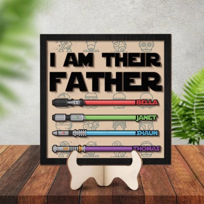 "I Am Their Father" Personalized Lightsaber Sign for Dad