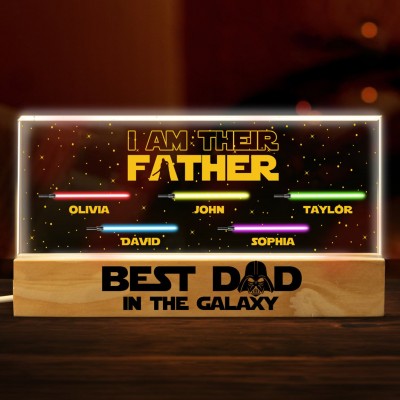 "I Am Their Father" Personalized Lightsaber Night Light for Dad