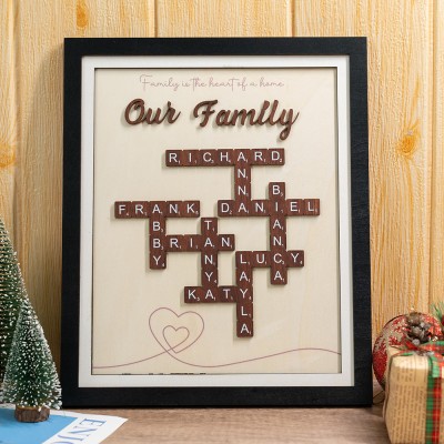 Custom Grandkid Crossword Scrabble Wooden Frame