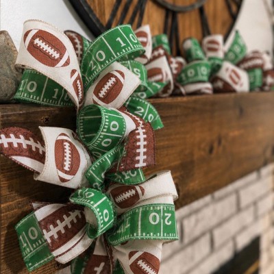 Football Ribbon Garland Game Day Mantel Decor