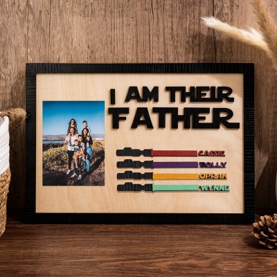 [New Arrival]"I Am Their Father" Personalized Lightsaber Sign for Dad