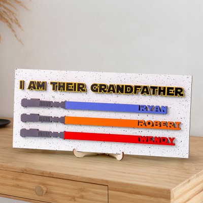 "I Am Their Father" Personalized Lightsaber Sign for Dad